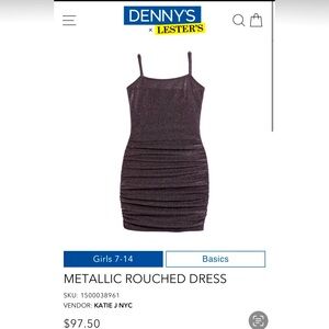 KATIEJ NYC METALLIC ROUCHED ABBY DRESS